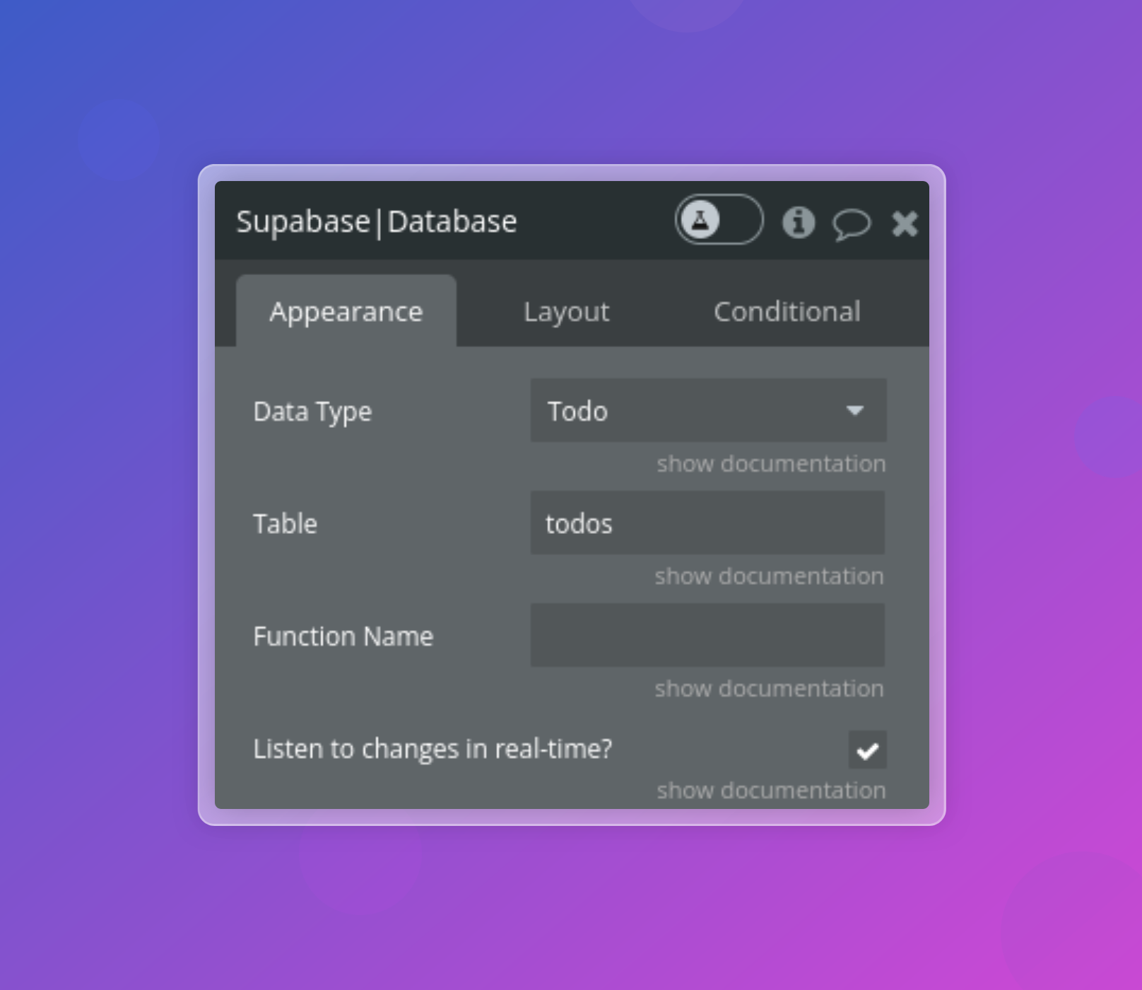 Supabase - Database settings